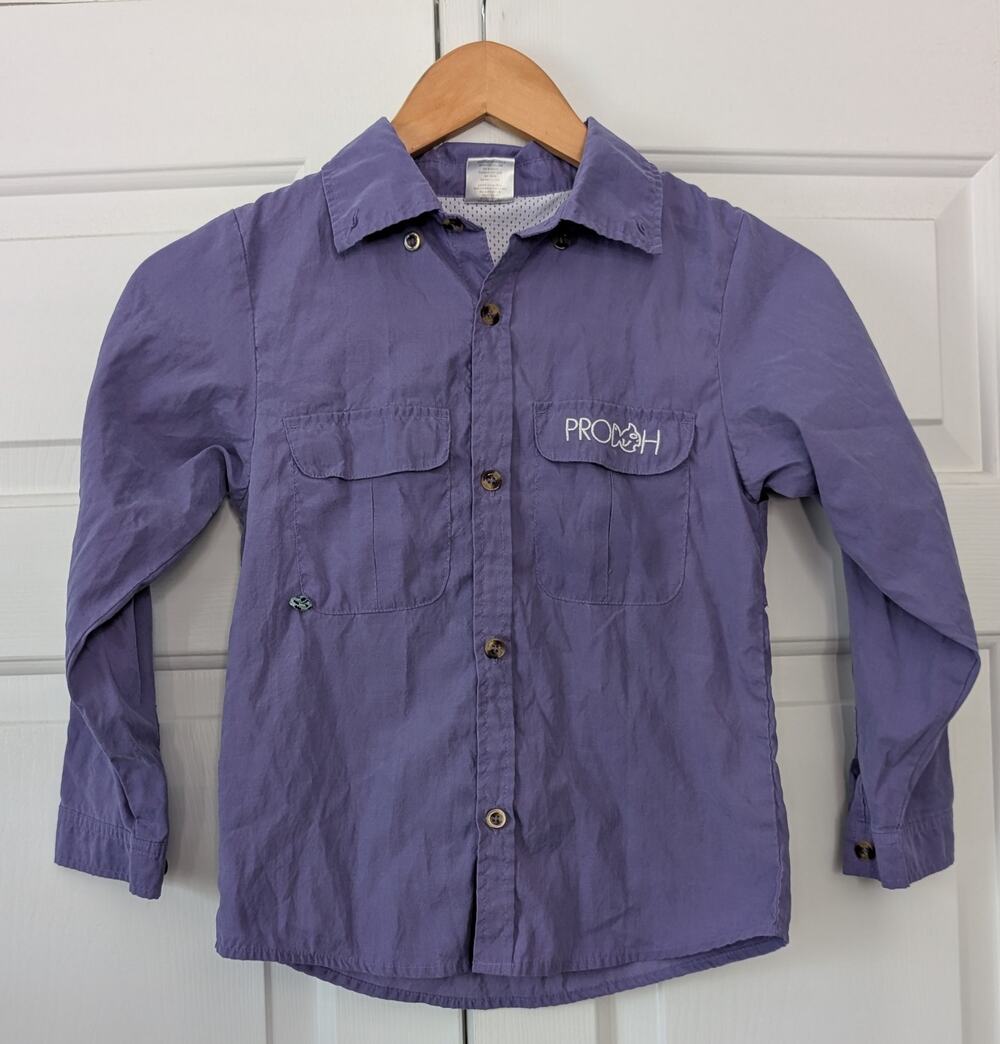 Prodoh Youth Purple Long Sleeve Vented Fishing Shirt